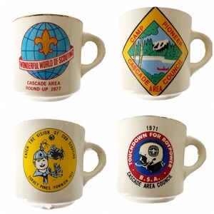 Vintage Boy Scouts,  Lot of Four Mugs